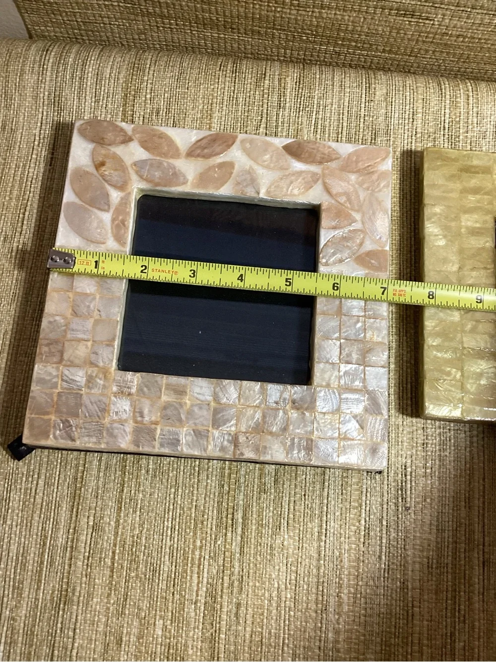 Gold and Champagne Mosaic Capiz  Shell Square Picture Frames -